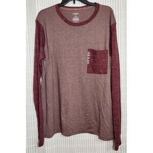 Arizona Casual Long Sleeve Tshirt For Men Size XXL Color Brown/Burgundy